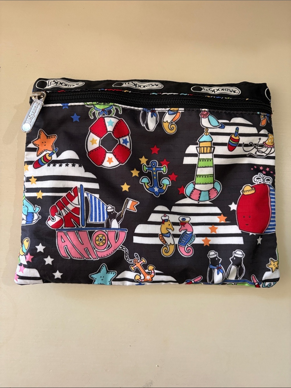 Lesportsac Colorful Nautical Ocean Animal Theme Zipper Pouch